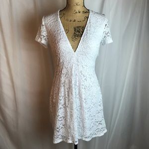 Show Me Your MuMu White Lace Mini Dress